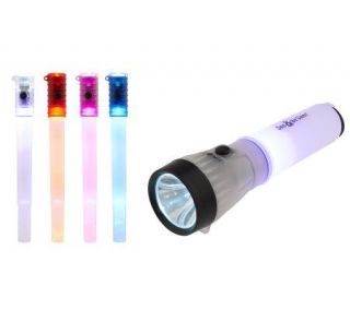 Life+Gear Multi Color LED Flashlight & Glow Stick 5 Piece Set —