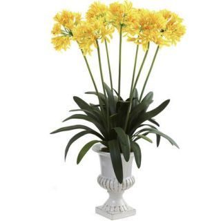 Nearly Natural African Lily with Urn, Yellow
