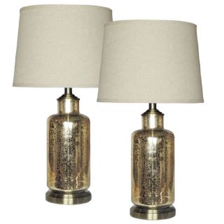 ABBYSON LIVING Gold Mercury Antiqued Glass Table Lamp (Set of 2)