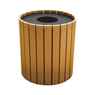 32 Gal Recycled Plastic Trash Receptacle with Lid