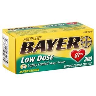 Bayer Pain Reliever, Low Dose, 81 mg, Enteric Coated Tablets, 300
