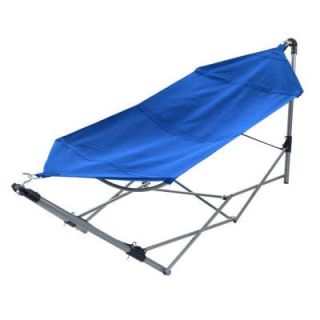 Stalwart 8 ft. Portable Hammock with 9 ft. Frame Stand and Carrying Bag in Blue 80 91001B