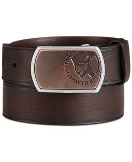 Buffalo David Bitton Logo Plaque Buckle Leather Belt   Accessories