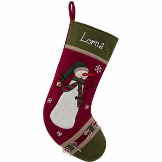 Personalized Country Character Christmas Stocking, Snowman