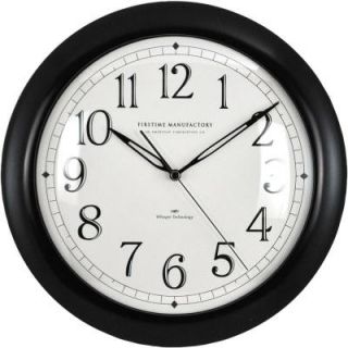 FirsTime 11 in. Black Round Slim Wall Clock 99115