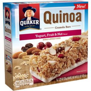 Quaker Quinoa Yogurt, Fruit & Nut Flavor Granola Bars, 1.23 oz, 5 count