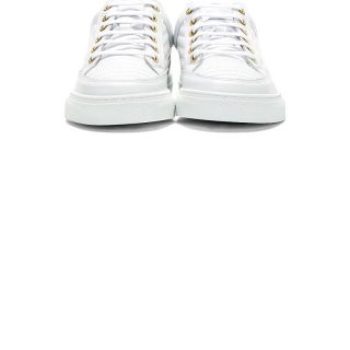 ETQ Amsterdam White Leather Ribbed Sneakers