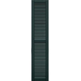 Winworks Wood Composite 15 in. x 71 in. Louvered Shutters Pair #638 Evergreen 41571638