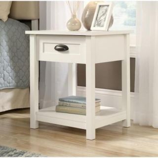 Sauder Furniture 416977 County Line Collection Soft White Modern Nightstand