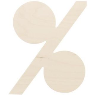 Baltic Birch Collegiate Font Letters & Numbers 13.5" Symbol %