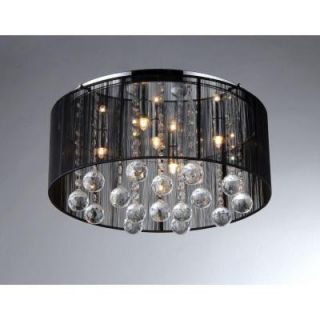 Warehouse of Tiffany Jasmine 4 Light Black Crystal Ceiling Chandelier RL5072