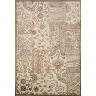 Harper Rayon and Chenille Machine Made Alabaster Gleam/Taupe Area Rug