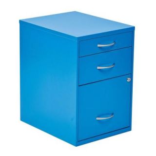 OSPdesigns 22 in. 3 Drawer Metal File Cabinet in Blue HPBF7
