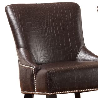Oxford Creek  Casa Nail head Faux Leather Dining Chairs in Brown (Set