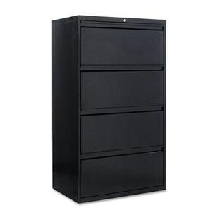 Alera FOUR DRAWER LATERAL FILE CABINET, 30W X 19 1/4D X 54H, BLACK