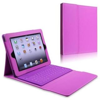 Insten Leather Case Stand with Wireless Bluetooth Keyboard For Apple iPad 2/ 3 / New iPad / 4, Purple