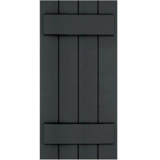 Winworks Wood Composite 15 in. x 32 in. Board & Batten Shutters Pair #632 Black 71532632