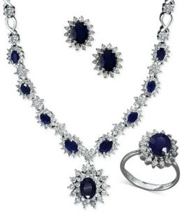 EFFY Jewelry Sapphire and Diamond Jewelry Ensemble in 14k White Gold