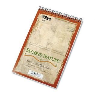 TOPS Second Nature Spiral Reporter/Steno Book Gregg 6 x 9 White 80