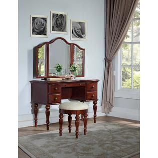 Powell Marquis Cherry Vanity, Mirror & Bench   Home   Furniture