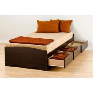 Espresso Twin Mate's Platform Storage Bed with 3 Drawers