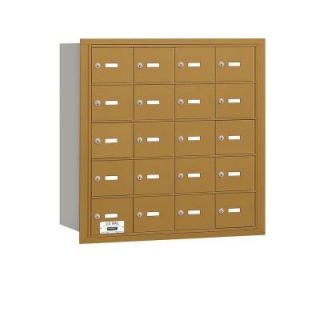 Salsbury Industries Gold USPS Access Rear Loading 4B Plus Horizontal Mailbox with 20A Doors 3620GRU