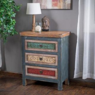 Christopher Knight Home Everest 3 Drawer Wood Cabinet
