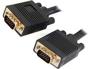 Coboc Model EA CL2 VGA 3 BK 3 ft. Black Color Premium CL2 Rated 28AWG SVGA / VGA HD15 cable, Gold Plated, w/ Ferrite Cores, M M