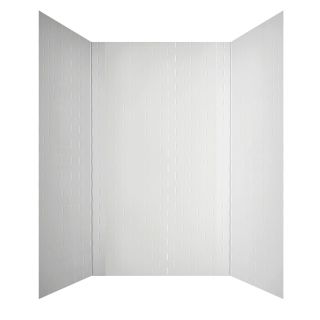 MirroFlex Subway White Fiberglass and Plastic Composite Bathtub Wall Surround (Common 60 in x 32 in; Actual 96 in x 60 in)