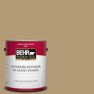 BEHR Premium Plus 1 gal. #S320 5 Ginger Tea Hi Gloss Enamel Interior/Exterior Paint 840001