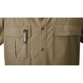 Gravel Gear Cotton Ripstop Short Sleeve Work Shirt with Teflon  Short Sleeve Button Down Shirts