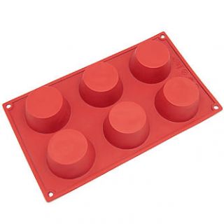 Freshware 6 Cavity Cheesecake, Pudding and Muffin Silicone Mold and