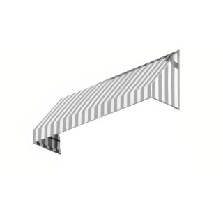 Awntech 304.5 in Wide x 36 in Projection Gray/White Stripe Slope Window/Door Awning