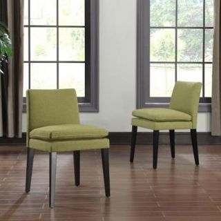 Portfolio Orion Apple Green Linen Upholstered Dining Chairs (Set of 2)