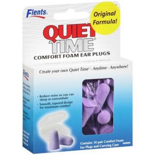Flents Plugs Quiet Time Comfort Foam Ear, 10 Pr
