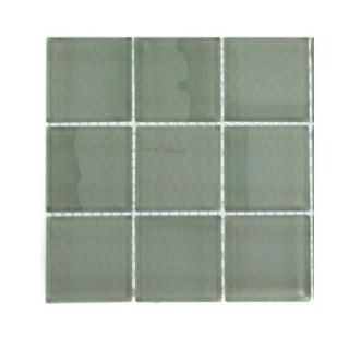 Splashback Tile Contempo Seafoam Polished Glass Tile   3 in. x 6 in. x 8 mm Tile Sample L6B7 GLASS TILE