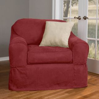 Maytex Piped Suede 2 piece Patented Chair Slipcover   12246354