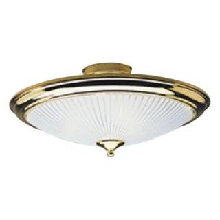 Westinghouse 2 Light Polished Brass Interior Ceiling Semi Flush Mount Light with White and Clear Glass 6646800