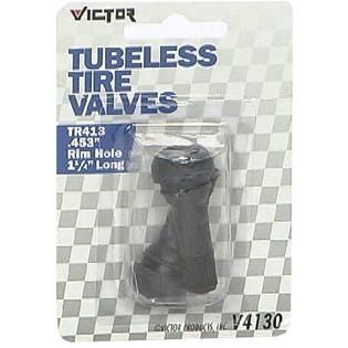 Victor Tubeless Tire Valves, TR413 .453 in., Rim Hole 1.25 in., 2 each