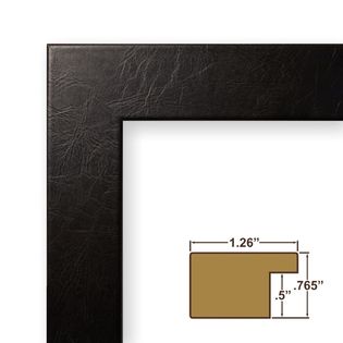 Craig Frames Inc  16 x 22 Black Executive Leather Lightly Textured
