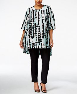 Melissa McCarthy Seven7 Plus Size Printed High Low Tunic Top   Tops