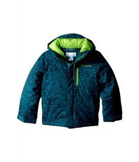 Columbia Kids Lightning Lift™ Jacket (Little Kids/Big Kids) Deep Wave Fractal Print/Cyber Green