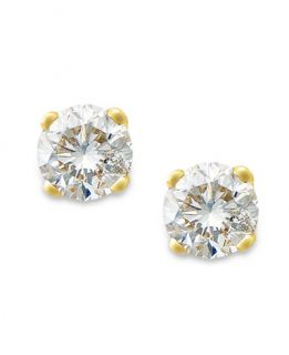 Round Cut Diamond Earrings in 10k White or Yellow Gold (1/5 ct. t.w