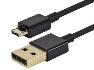 Premium USB to Micro USB Charge & Sync Cable 0.5ft   Black