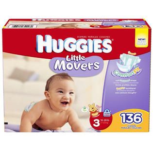 Huggies Little Movers Diapers, Size 3, 136ct   Baby   Baby Diapering