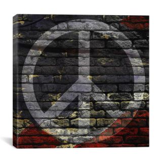 Peace Sign, USA Flag, Brick Wall Graphic Art on Canvas by iCanvas