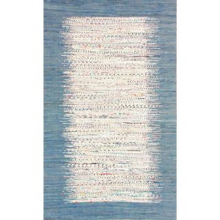 nuLOOM Handmade Abstract Border Flatweave Cotton Rug (4 x 6
