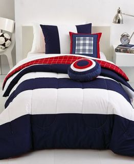 Rugby Stripe 4 Piece Twin Comforter Set   Bed in a Bag   Bed