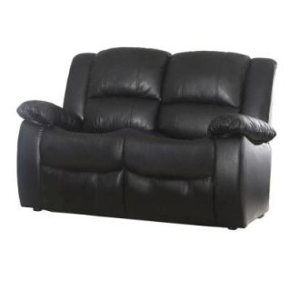 Venetian Worldwide Clarksville Recliner Loveseat in Black Leatherette S6001 LV