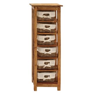 Solid Wood Rattan Cabinet, 6 Level